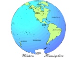 Half Globe Map of the World: West